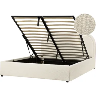 Beliani Polsterbett Beige Textil, 140x200 cm