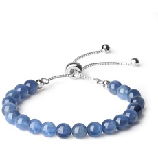 COAI Geschenkideen Damen 925 Sterling Silber Glücksarmband Slider Bracelet aus Disthen/Kyanit Crystal Armband