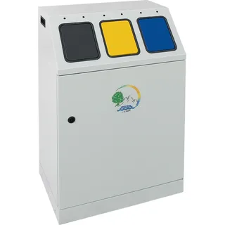 Stumpf Abfalltrennung Triplex 3-fach Sammler lichtgrau Innenbehälter 3 x 30l - 635-075-0-2-300 - Grau, Blau, Gelb