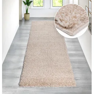 MY HOME Läufer MY HOME "Viva" Gr. 11, beige (sand), B:67cm H:45mm L:230cm, Kunstfaser, Teppiche, Läufer, Läufer, Brücke, Uni-Farben, einfarbig, besonders weich und kuschelig