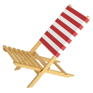 Klappstuhl Strandstuhl Anglerstuhl Gartenstuhl Stuhl zum Zusammenstecken rot-weißem Bezug V-10-353 - Rot