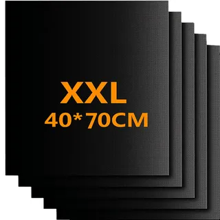 Nifogo Grillmatte für Gasgrill 70x40 BBQ Grillmatten für Holzkohle Wiederverwendbar,Backofenzwischenlage auf Jede Größe Zugeschnitten, Dauerbackfolie Rolle Schwarz Extra Dick