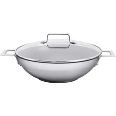 Jamie Oliver - Edelstahl Wok mit Deckel - 32 cm - silber