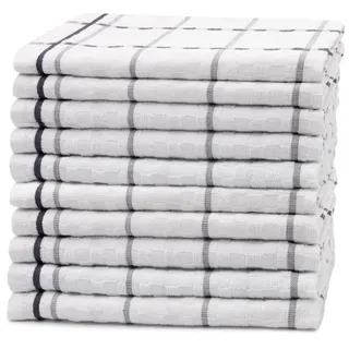 ZOLLNER Geschirrtücher, 10er-Set, 45x60 cm, 100% Baumwolle, Braun , Weiß , Textil , 45x60 cm , Oeko-Tex® Standard 100 , Heimtextilien, Geschirrtücher & Schürzen, Geschirrtücher