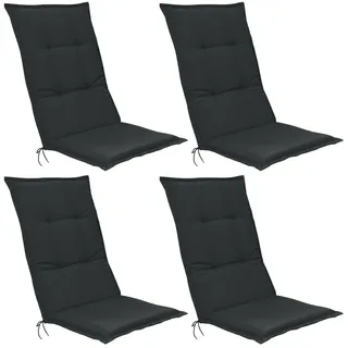 Beautissu Hochlehner Auflage 120 x 50 x 6 cm grau 4-tlg.