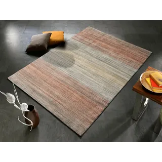 Teppich OCI DIE TEPPICHMARKE "Ecoline" Gr. 2, grau (anthrazit), B:90cm H:7mm L:160cm, Viskose, Teppiche, Teppich, Kurzflor, dezenter Glanz, Viskose, Handweb, Wohnzimmer