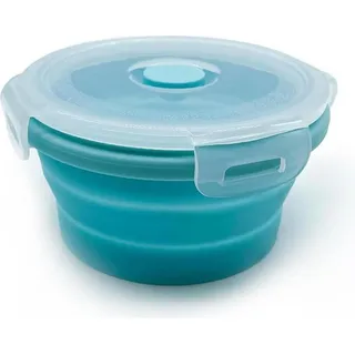 Faltbare Silikon Camping Schüssel mit Deckel 1200ML