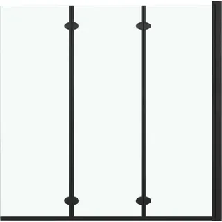 vidaXL Faltbare Duschkabine 3 Paneele ESG 130x138 cm Schwarz - Schwarz