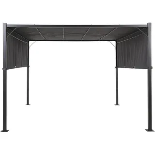 Beliani Pavillon 3,1 x 3,1 m Grau/Schwarz