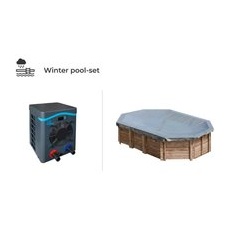 Poolcrew Winter-Pool-Set Santorin Wärmepumpe mit Abdeckplane
