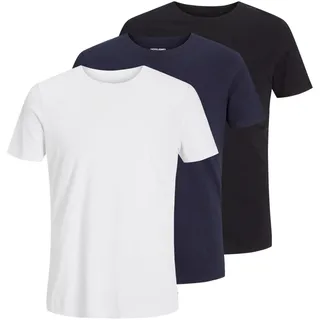 JACK & JONES Organic Basic 3 Pack Kurzarm-T-Shirt Black / Pack 1 Black / 1 Navy / 1 White 2XL