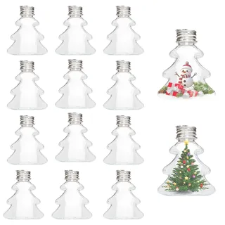 12 Stück Durchsichtige Weihnachtskugeln Plastik Weihnachtsbaumkugeln Befüllbare Kunststoffkugeln 50ml DIY Weihnachts Ornamente Für Weihnachten Halloween Geburtstag Decoration (Clear-A)