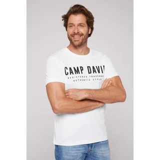 Camp David T-Shirt, mit Logo Print auf der Vorderseite, weiß