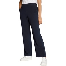 Ulla Popken Damen Broek, brede rechte pijpen, comfortabele tailleband 797822 Freizeithose, Marine, 54 Große Größen EU