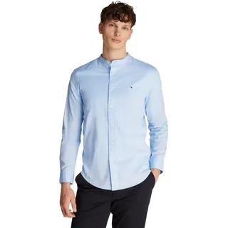 Tommy Hilfiger Herren Hemd Flex Poplin Solid Mao Regular Fit, Blau (Sweet Blue), XXL