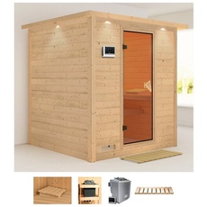 Bild von Sauna »Menja«, (Set), 9-kW-Bio-Ofen mit externer Steuerung beige