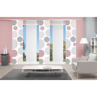 VISION S Schiebegardine »5ER SET BORDEN« Paneelwagen 5 Stk. tlg. HxB: 260x60, Schiebevorhang 5er Set Digitaldruck, rosa