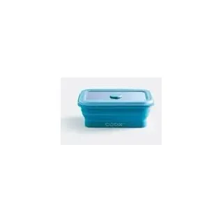coox Faltbare Frischhaltedose aus Silikon & Glas 250 ml - Mikrowellen- & ofenfest I Für Airfryer geeignet I Perfekt für Meal-Prep I Spülmmaschinenfest I BPA-frei Petrol