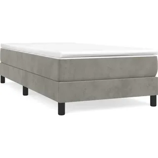 vidaXL Boxspringbettgestell Hellgrau 100x200 cm Samt - Grau