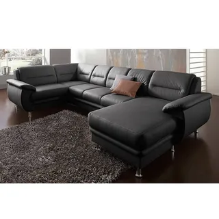 sit&more Wohnlandschaft »Mailand U-Form, B: 312 cm« optional Bettfunktion, schwarz,