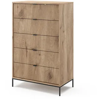 Vicco Kommode Eliza Viking Oak 76 x 120 cm mit 5 Schubladen