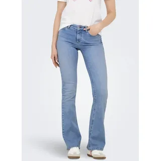 Only Bootcut-Jeans ONLY "ONLBLUSH MID FLARED DNM TAI198 NOOS", Damen, Gr. S (36), Länge 34, blau (special bright blau denim), Denim/Jeans, Obermaterial: 92% Baumwolle, 6% Elastomultiester, 2% Elasthan, unifarben, Jeans Bootcut-Jeans