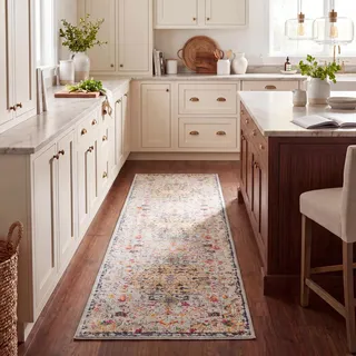 SAFAVIEH Boho Teppich für Wohnzimmer, Esszimmer, Schlafzimmer - Madison Collection, Kurzer Flor, Grau und Gold, 66 X 244 cm