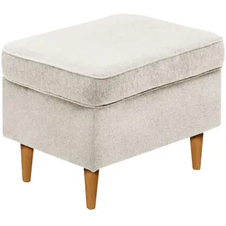 Carryhome Hocker , Creme, Eiche Wotan , Textil , Buche , massiv , rechteckig , 63x43x42 cm , Stoffauswahl , Wohnzimmer, Sessel, Hocker & Hockerbänke, Sitzhocker
