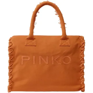 Pinko Damen Beach Shopper Shopper-Tasche Mittel Canvas 106673 Orange A76