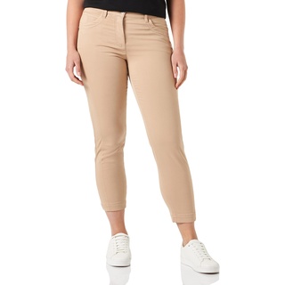 Gerry Weber Damen 5 Pocket Jeans BEST4ME Cropped unifarben 7/8 Länge Caramel 38