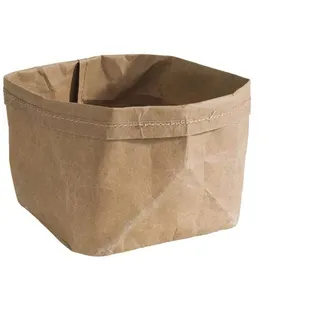 APS 30355 Runder Brotkorb/Brottasche aus Naturfaser & Kunstharz, 12 x 11,5 x 11,5 cm, Beige