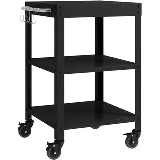casa.pro Garten-Servierwagen Bolognano - Schwarz , Metall , 50x80.5x50 cm , Esszimmer, Servierwagen