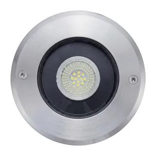 Licht-Erlebnisse LED Einbaustrahler IP67 Edelstahl Glas rund Ø14 cm 12 W 1032 lm wasserdicht Bodenstrahler Außen Balkon Garten Bodeneinbaustrahler