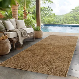 Ayyildiz Outdoorteppich Timber 1405", beige, 250 x 80 cm, 100 % Polypropylen,