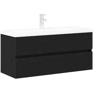 vidaXL Waschbeckenunterschrank Schwarz Eichen-Optik 90 x 39 x 62 cm - Schwarz