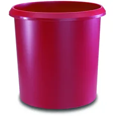 Läufer 26504 Papierkorb Allrounder 18 Liter, rot, rund, Mülleimer mit Griff, stabiler Kunststoff, Abfalleimer, auswaschbar