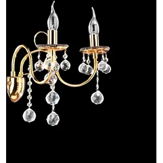 Kandelaber Hängelampe Wandleuchte Lüster Wand Lampen Kristall Gold - Gold