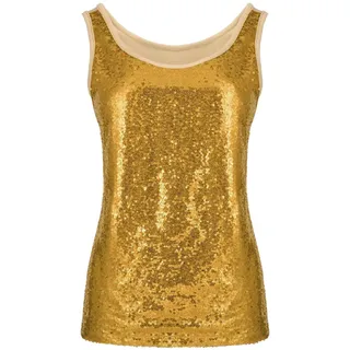 Damen Glitzer Oberteile Ärmellos Pailletten Tank Top Bluse Elegant Festlich T Shirt Sexy Trägershirt Weste Glitzertop Tunika Tops Party Oberteil Tanktops Träger-Tops Frauen