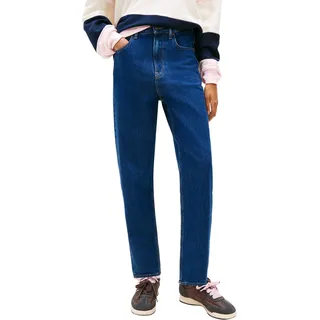 Tommy Jeans Damen Jeans Hose Mom Tapered Fit, Blau (Denim Dark), 29W/30L