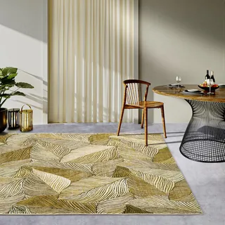 Villeroy & Boch Eugene schwarz (gold,schwarz), B:120cm H:3mm L:180cm, Polyester, Polypropylen, Teppiche, Outdoorteppich, In- und Outdoor, Flachgewebe, wetterfest, Balkon, Garten, Terrasse