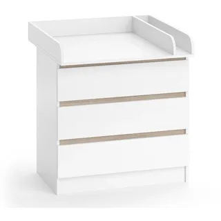 Vicco Wickelkommode Emma Weiß 80 x 78 cm , Holzwerkstoff , 3 Fächer , 3 Schubladen , Rechteckig , 80x87x76 cm , Babymöbel & Kindermöbel, Babyzimmer, Wickelkommoden & Zubehör, Wickelkommoden