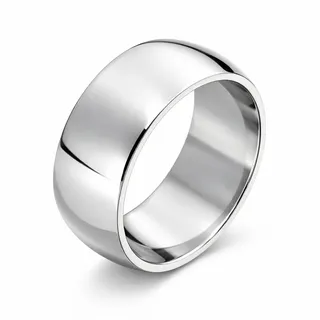 meditoys Bandring aus Edelstahl, 12 mm breiter Fingerring, Silber poliert, Edelstahlring für Damen & Herren, Größe: 60 (19.1), robust und kratzfest