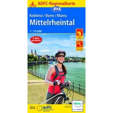 ADFC-Regionalkarte Koblenz/Bonn/Mainz Mittelrheintal, 1:75.000, mit Tagestourenvorschlägen, reiß- und wetterfest, E-Bike-geeignet, GPS-Tracks-Download