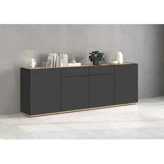 OTTO home GARDA 200 x 71,2 x 35 cm anthrazit/eiche matt
