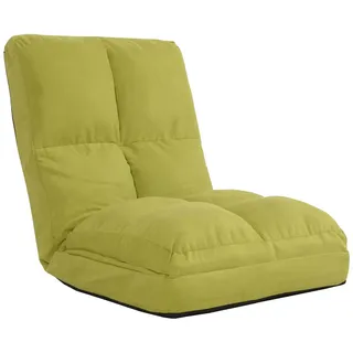 Mendler Schlafsessel HWC-N45 Samt 54 x 58 x 0 cm Grün mit Kissen und Rollen