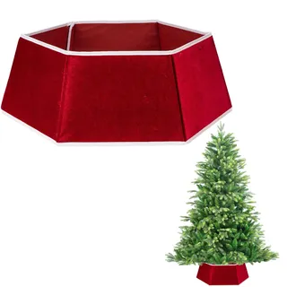 26,8 cm Weihnachtsbaum Rock Faltbarer Samt-Weihnachtsbaumständer Basisabdeckung Kragen Stammkorb Ring für Baumdekorationen