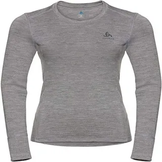 Odlo Natural 100% Merino Warm Langarm-baselayer - Grey Melange / Grey Melange - L