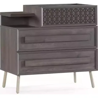 Kommode Schrank Holz Kommoden Schlafzimmer Sideboard Design Grau Luxus - Grau