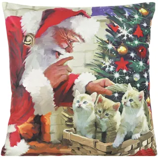 Eurofirany Kissenbezüge Kissenhüllen Velvet Samt Couchkissenbezüge Sofakissenbezüge Weihnachten Christmas Dekorationskissen Doppelpack 2er Set Kopfkissenbezüge Dekokissen