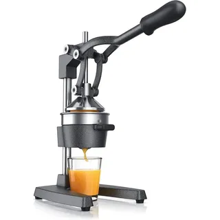 '- Saftpresse - Handentsafter Edelstahl - mechanischer Entsafter – Orangenpresse Zitruspresse manuell mit Hebel – für Orangen Pampelmusen Zitrusfrüchte - massive Bauweise